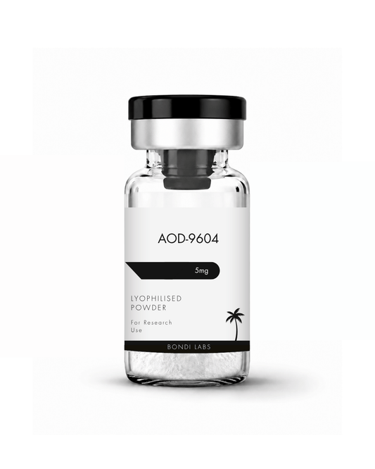 AOD-9604 research peptide vial by Bondi Labs Australia